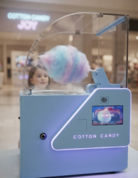 Cotton candy cloud fluffing in chamber