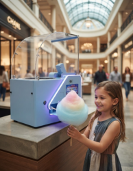 Cotton candy served ready to enjoy
