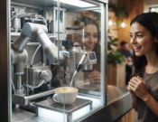 Guest choosing coffee on the touch screen