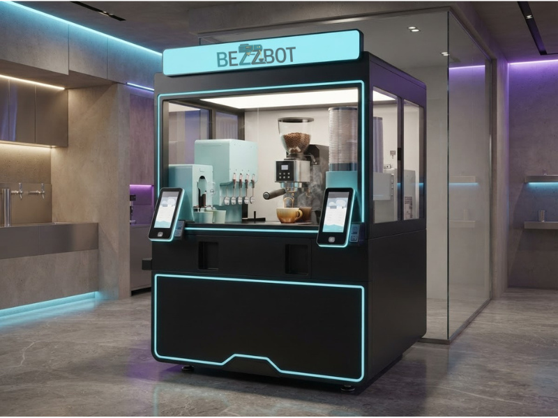 Robot preparing a coffee drink