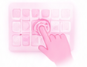 Guest choosing flavour and shape on the touch screen