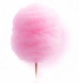 Finished cotton candy ready to collect from the door